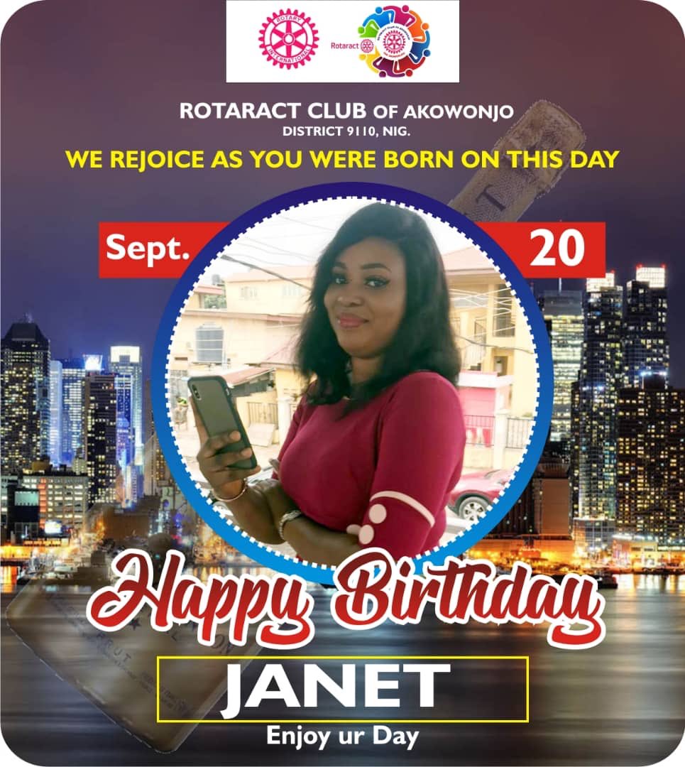 TheAkowonje's tweet photo. Today we at the Rotaract club of Akowonjo celebrate our very own beautiful @queen_lammie on this anniversary of her birth. 

May today be the beginning of something good in your life. Let’s together do good to the world 

Signed
President https://t.co/R43tWEvHHT