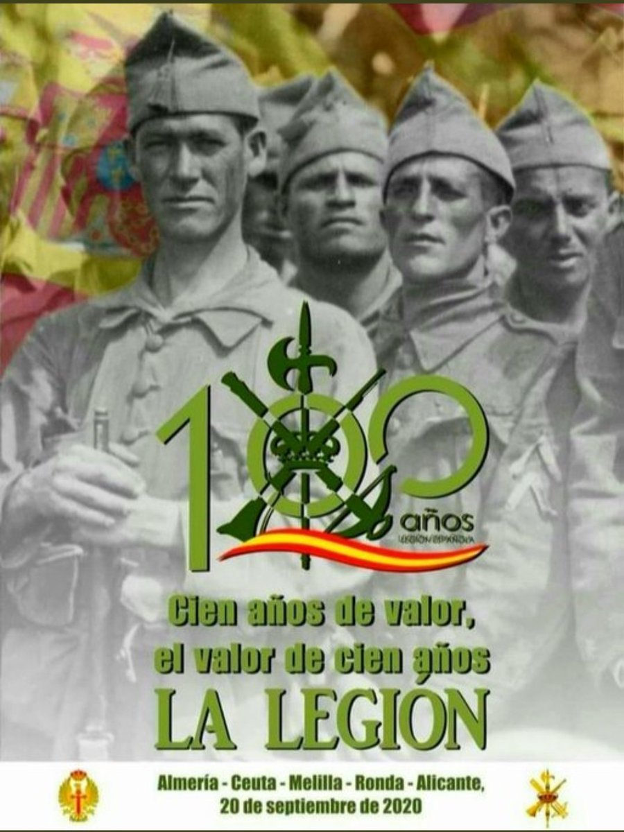 'Nadie en el tercio sabía
quién era aquel legionario
tan audaz y temerario
que a la legión se alistó
Nadie sabía su historia
mas la legión suponía
que un gran dolor le mordía
como un lobo el corazón...'
¡VIVA ESPAÑA, EL REY Y LA LEGIÓN!
#CentenarioLegionEspanola 
#ChicasVox52