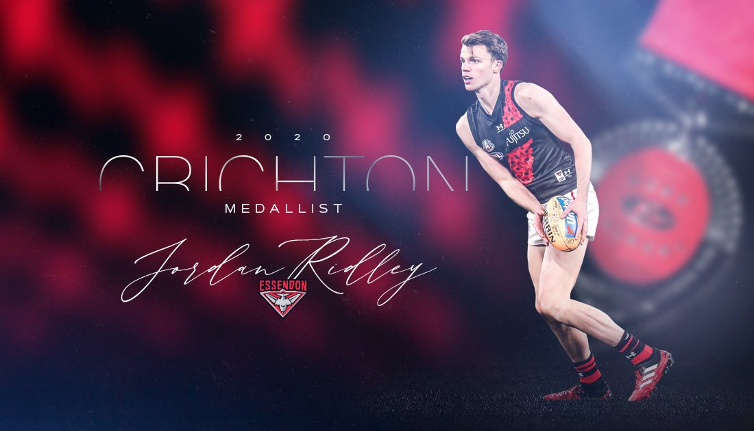 What a story, what a player.

Congratulations to Jordan Ridley, our 2020 Crichton medallist.

#CrichtonMedal