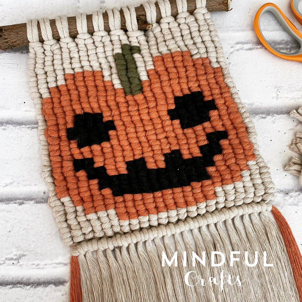Mindful Crafts Macrame Halloween Pumpkin wall hanging decoration youtu.be/scbG7A9Hir4 via <a href="/YouTube/">YouTube</a> #Halloween2020 #craft #craftideas #macrame