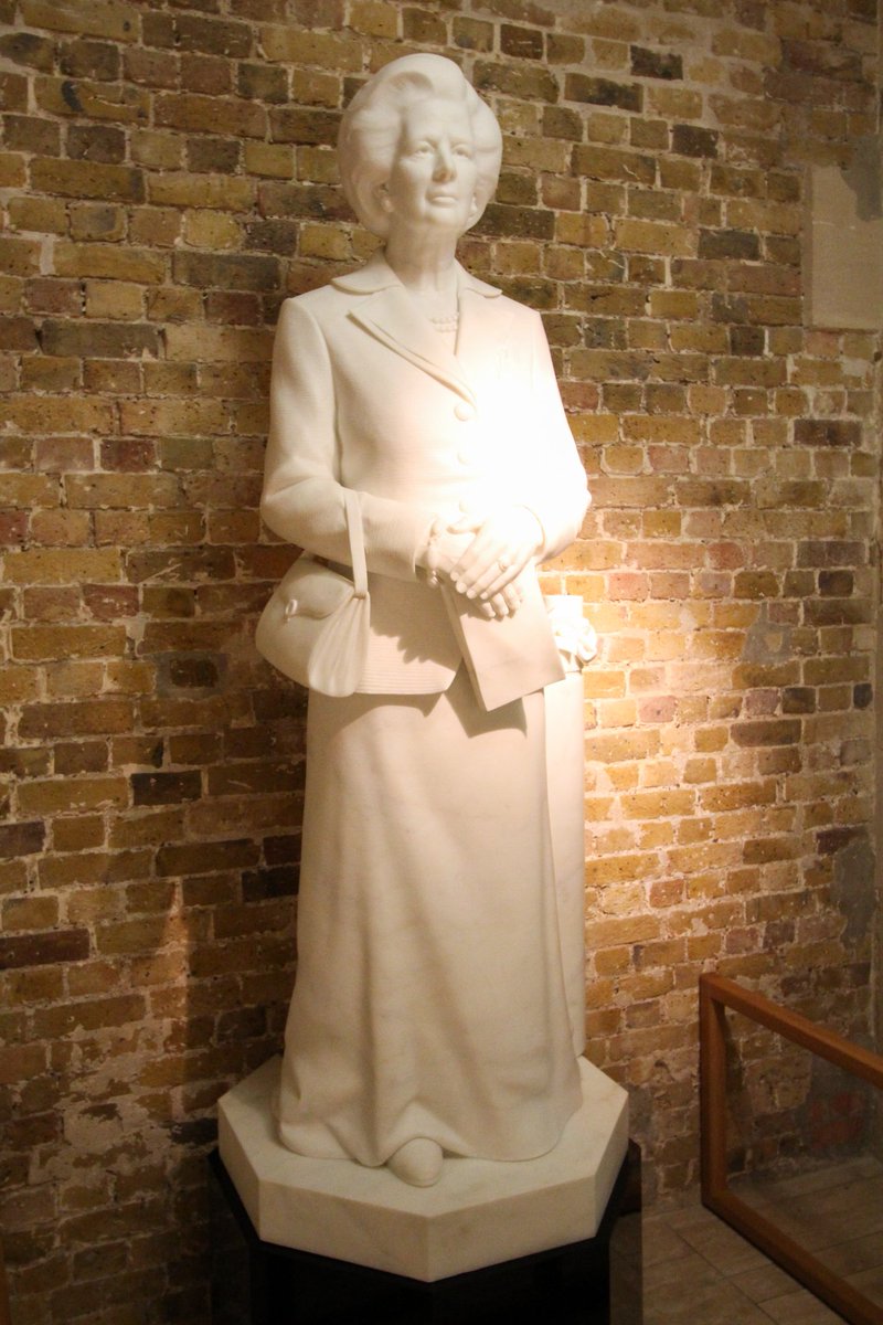 This statue of Margaret Thatcher in London's Guildhall was decapitated shortly after it was unveiled in 2002 by Thatcher herself, proving that a statue of the UK's first female prime minister would be controversial. Repaired and resited in a more secure location.  #womenstatues