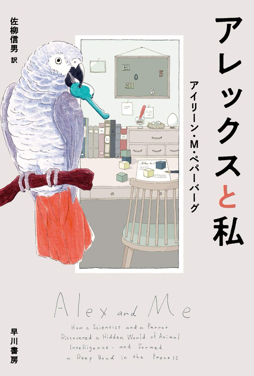 『アレックスと私』(アイリーン・M・ペパーバーグさん著 早川書房)の装画を描かせていただきました "ヒトと鳥は人間の言葉を用いて交流できるのか  1人と1羽の30年の物語" 