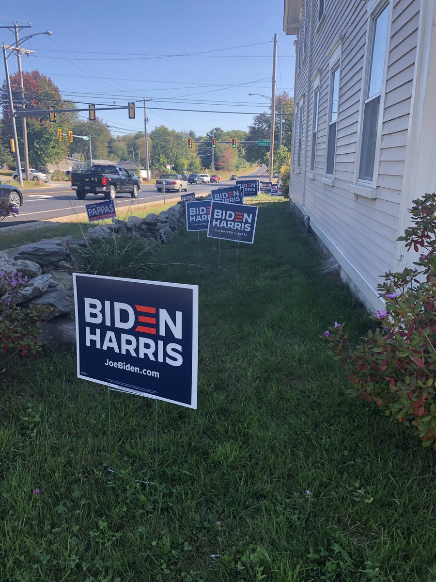 A big thank you to all of the #NewHampshire #Veterans & #Militaryfamilies that came out yesterday w/ @NHDPVeterans to deliver 200+ #BidenHarris signs- in a socially distant manner- across our state. We appreciate your hard work & continued commitment to our country. #NHpolitics