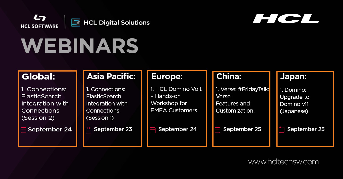 HCLDigital's tweet image. Register for these upcoming #webinars and learn how you can transform your business. hclsw.co/2ecda1 #DigitalSolutionsAcademy