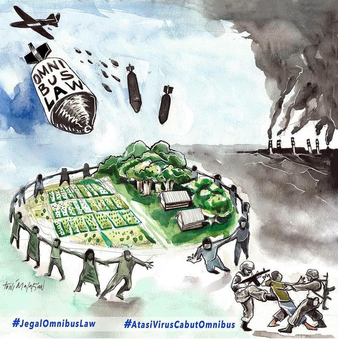 Tolak dan jegal Omnibus Law. #JegalOmnibusLaw Ilustrasi oleh @tonimalakian https://t.co/seKJcfO2Nd