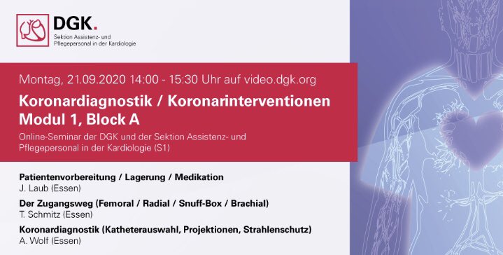 Morgen erstes Online Seminar für Assistenzpersonal im HKL!!! @AGIKinterv @YoungDgk @DGK_org @KardiologieHH @kardiologie_org @HolgerNef