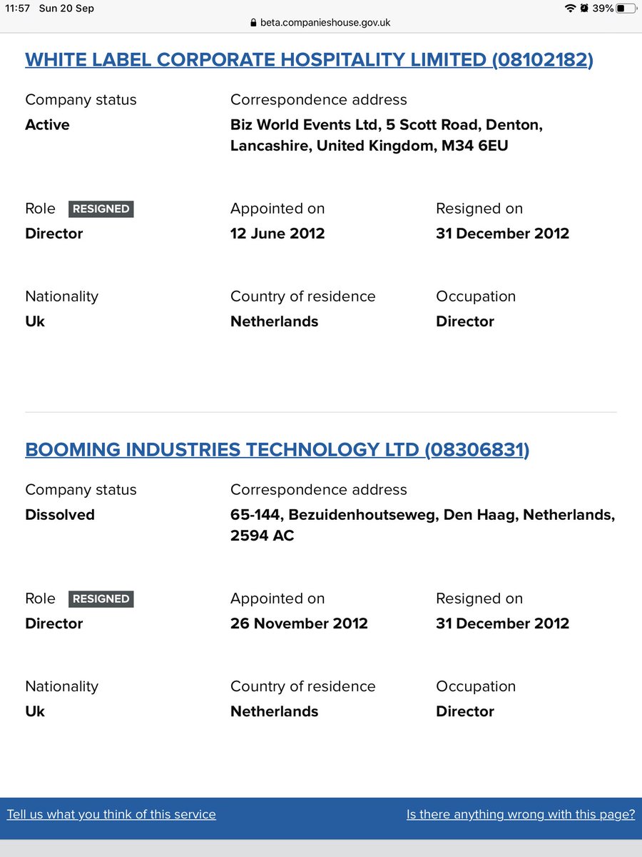 Crikey. There is no stopping her.In another link there’s MOREReviv Cheshire LtdWhite Label Corporate Hospitality LtdBooming Industries Technology Ltd that was based in the NetherlandsBooming Industries BV was the person with significant control of Reviv Global ltd.
