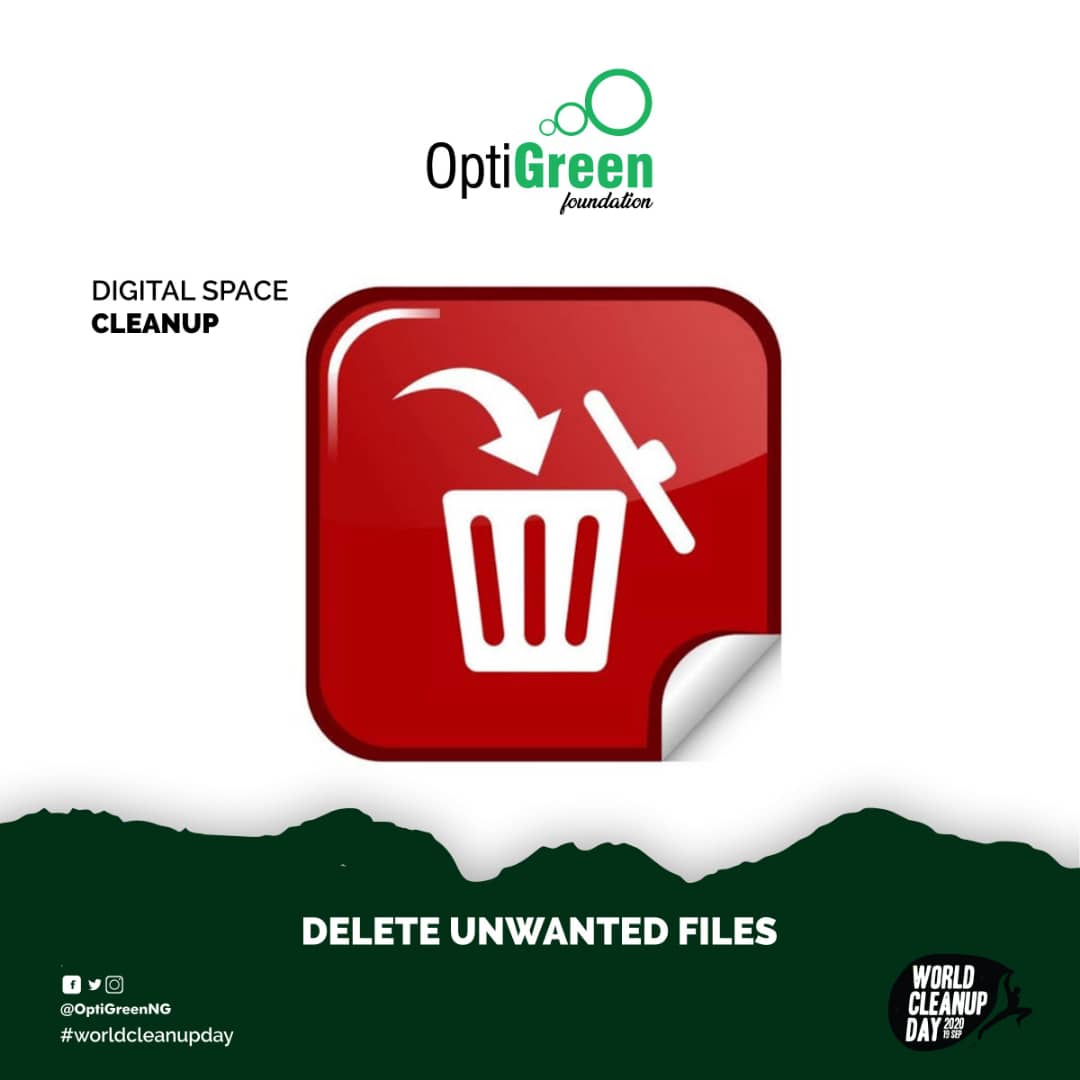Digital Clean up saves energy... #CleanUpYourSpace

 #WorldCleanupDay2020