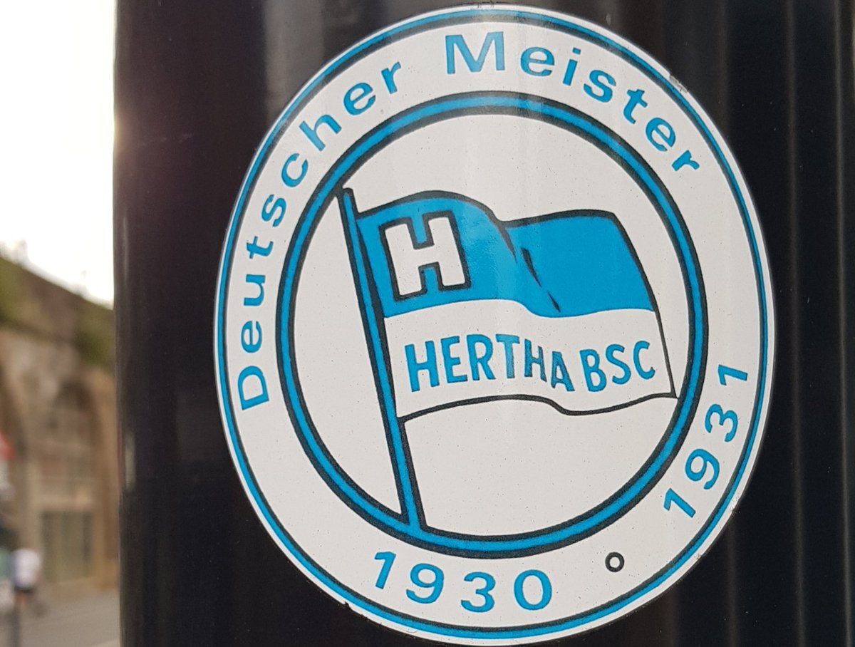 Hertha Berlin sticker at the bottom of Westgate Road, Newcastle. Hertha were German Champions in 1930 and 1931, which means they've been waiting almost as long as  #NUFC to win the top flight trophy again...  #HerthaBSC