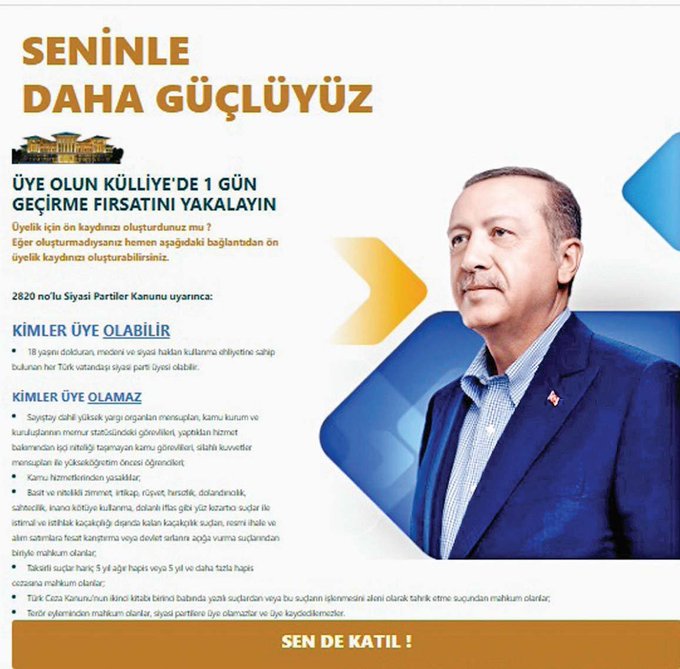 sputnik_TR's tweet photo. AK Parti İlçe Başkanlığı'ndan kampanya: 'Üye olun, Külliye'de 1 gün geçirme fırsatı yakalayın' https://t.co/xk7zAVKhXH https://t.co/pthB7FPeLt