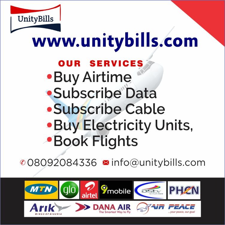 BillsUnity's tweet image. Have you renewed your Dstv, Gotv, Startimes, this month?
Have you bought Prepaid Electricity units?
Do you need to buy Airtime or subscribe for monthly data?
If YES is your answer to any of the question above then hurry now to unitybills.com
It&apos;s fast, safe and secure.