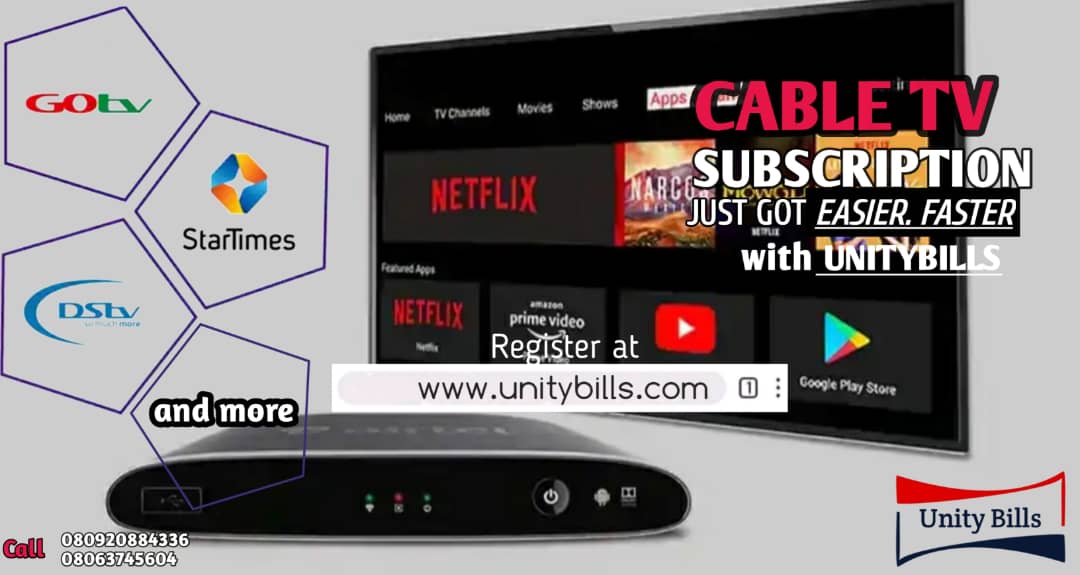 BillsUnity's tweet image. Have you renewed your Dstv, Gotv, Startimes, this month?
Have you bought Prepaid Electricity units?
Do you need to buy Airtime or subscribe for monthly data?
If YES is your answer to any of the question above then hurry now to unitybills.com
It&apos;s fast, safe and secure.