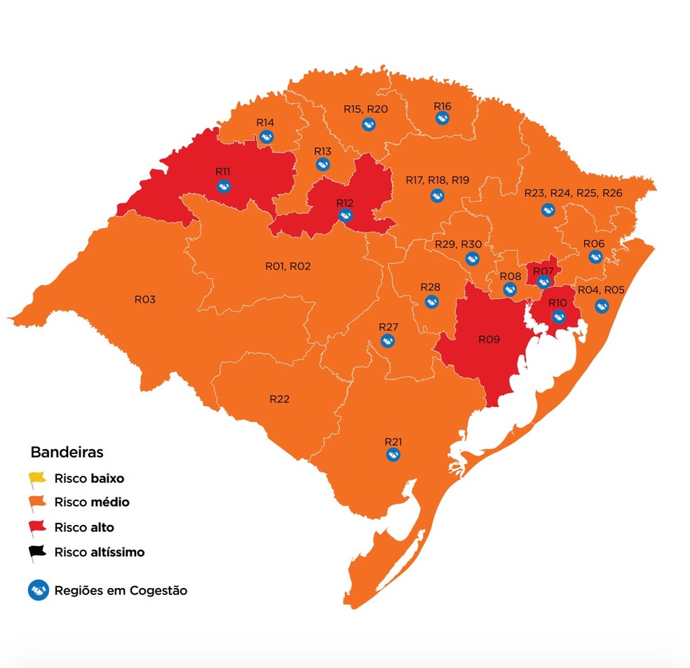 g1rs's tweet image. Governo do RS recebe 8 pedidos para reconsiderar bandeiras do distanciamento controlado glo.bo/3ce00Hz