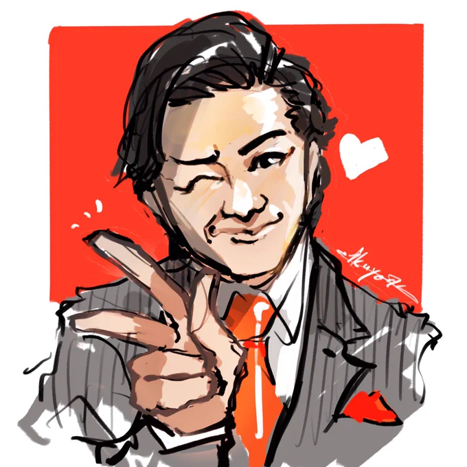 今日の半沢直樹見て思わず衝動描き 