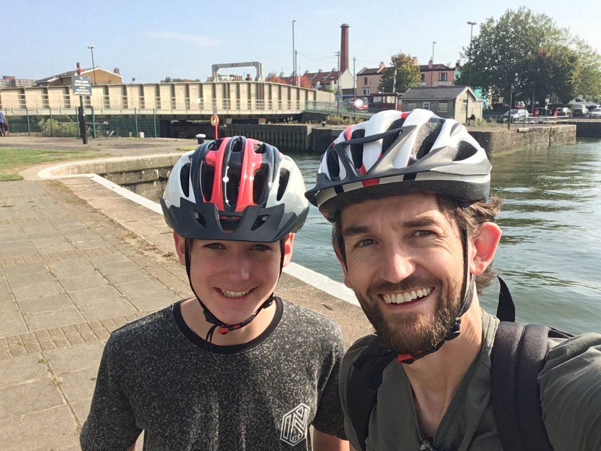 Great father-son cycle this afternoon around Spike Island