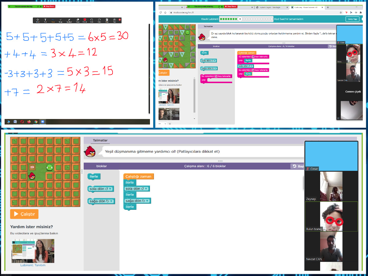 nevzatcan82's tweet image. 12 öğrencim ile canlı derste matematik etkinliğinden sonra code.org sitesinden Kodlama çalışması yaptık.#UzaktanEğitimKöyde @ziyaselcuk @munirkaraloglu @mhbucuk @YUKSELARSLAN07 @besikci_murat @husamettin_atli @codeorg #EUCodeWeekMOOC