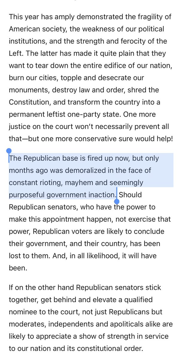 REASON 6: Show Strength in the Face of Chaos. “Not just Republicans but moderates, independents and apoliticals alike are likely to appreciate a show of strength in service to our nation and its constitutional order.”