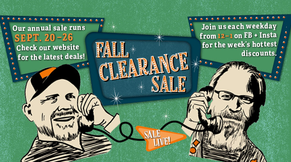 Our Fall Clearance Sale is now live at nextadventure.net/shop/clearance… until the 26th! Shop now! And join Deek &amp; Bryan live on Instagram + Facebook this Monday through Friday for special discounts only available at their lunchtime show!