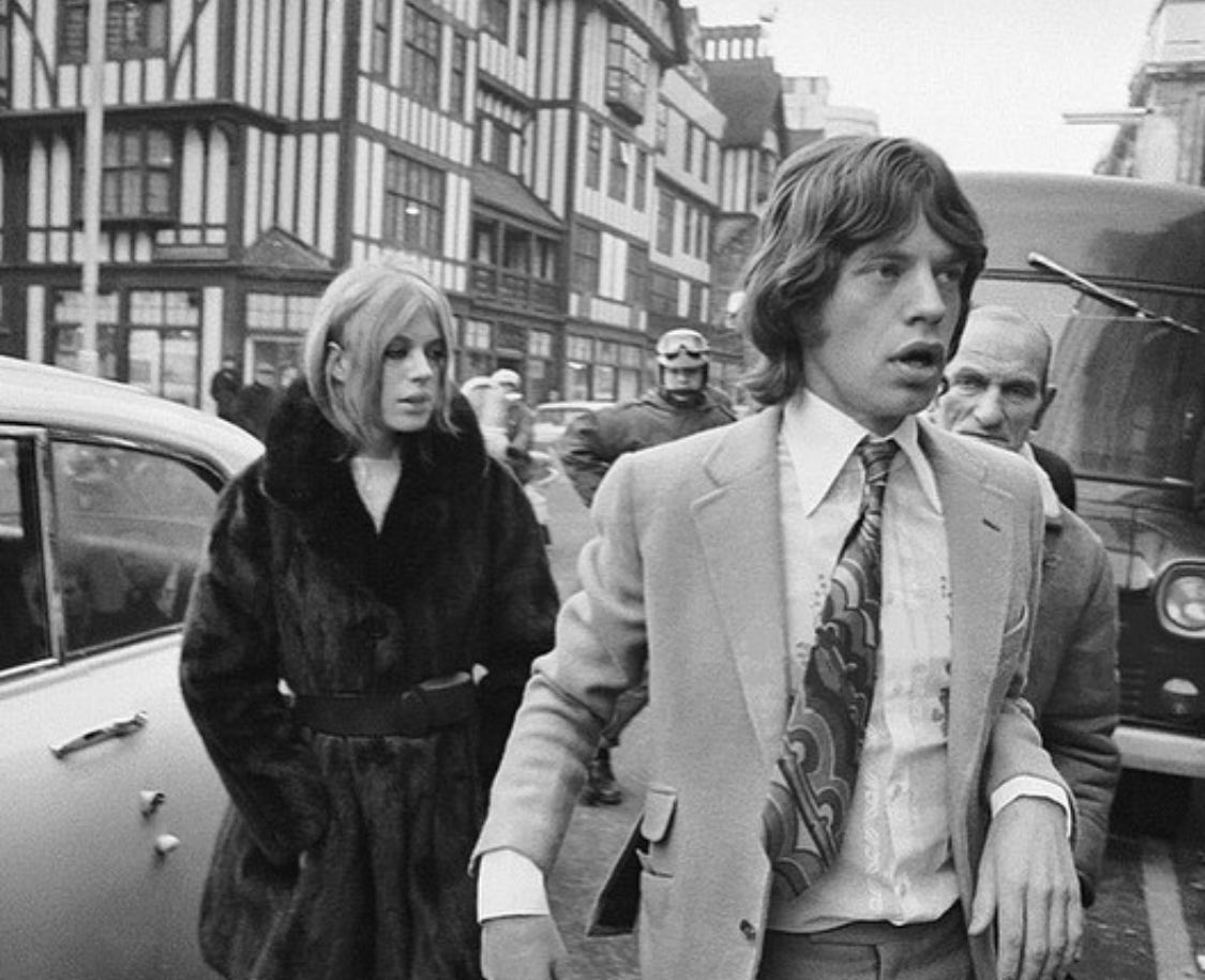 Future Rockstar Muse Marianne Faithfull And Mick Jagger After Being Pleaded In Court For Use Of Cannabis