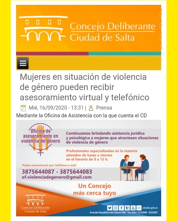 ariel_chuky's tweet photo. En el marco de la pandemia los casos de violencia contra la mujer incrementaron estrepitosamente, desde el Concejo Deliberante de nuestra ciudad se busca dar atención a quien lo necesite. Ayudame a compartir esta información, gracias y buen domingo para todos.
#ArielChukyConcejal https://t.co/JZXO1NKn8W
