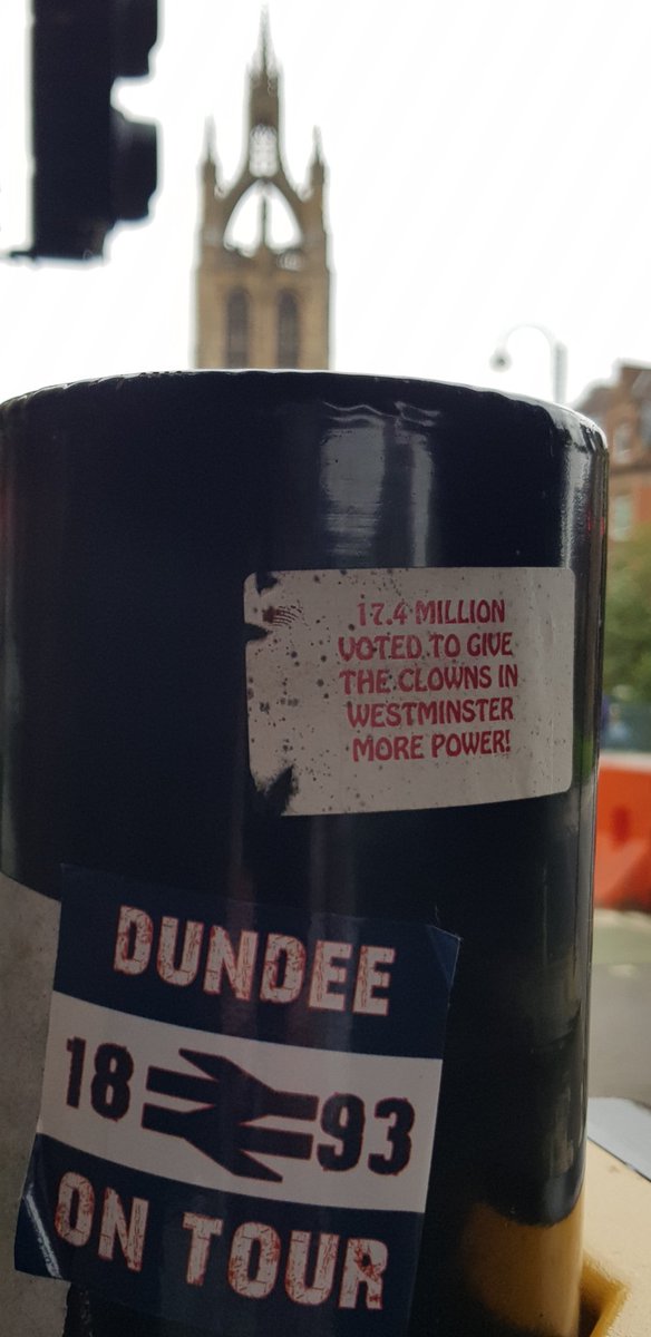 Dundee again, on St Nicholas' Street this time, with an accompanying Brexit-themed sticker...