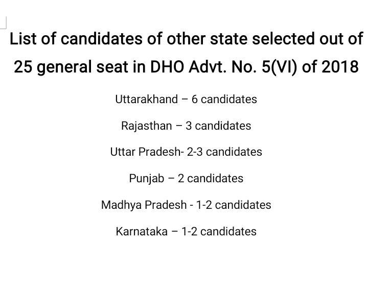 NehaSha15495468's tweet photo. @Dchautala HPSC Advt. No. 5(VI) of 2018 DHO post  में 19/9/20को जो परिमाण आया है उसमे 60% से जायदा दूसरे राज्य के उम्मीवारों का चयन हुआ है| हरियाणा के युवा का भविष्य खतरे में है  रोजगार ना होने के कारण आत्महत्या  के लिए मजबूर हो रहा है| कृप्या ध्यान दे https://t.co/yXBcYgRBOH