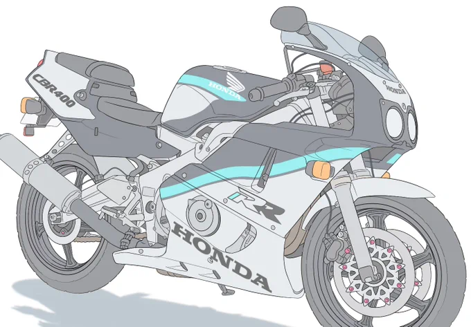 オフ車も描きたいけど、とりあえず次のバイク絵はオンロード車にします
このカラーリングは今見ても新鮮ですね 