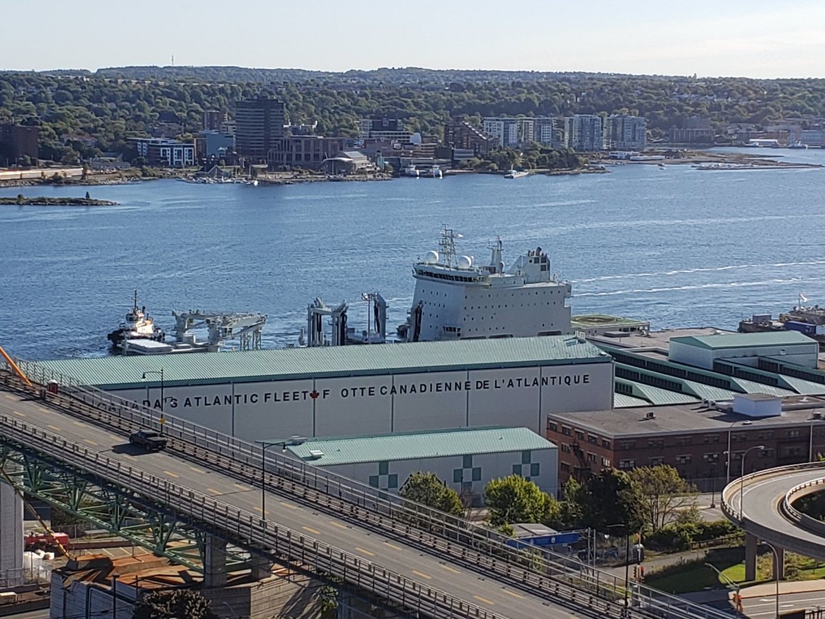 RCNintheUSN's tweet image. The Bridge at Juno Tower is a great vantage point to watch the Naval Task Group getting underway this morning. Fair winds to #hmcshalifax #hmcsvilledequebec and #nruasterix as they head off to Europe for Joint Warrior. They will be sailing past Downtown at around 11 this morning.
