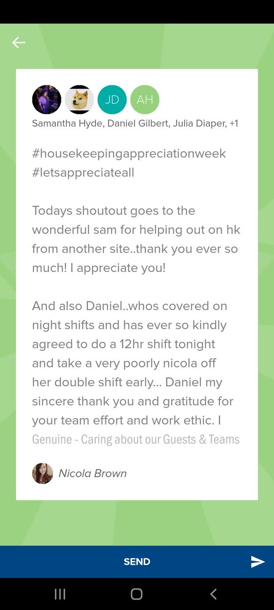 #housekeepingappreciationweek #letsappreciateall  big big thank you for going above and beyond 💜💜 life saver Dan 🤒🤧 <a href="/LeicNW_PI/">Leic North West PI</a> <a href="/LeicCentral_PI/">Leic Central A50 PI</a> <a href="/julia_diaper/">Julia Diaper 🌼</a> <a href="/hinsonyates47/">Tony Hinson Yates</a>