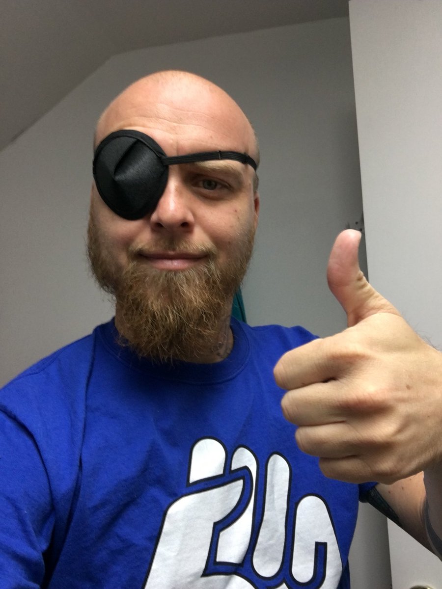They prescribed an eye patch. The next morning I had a certified restraint training to attend and showed up like this.