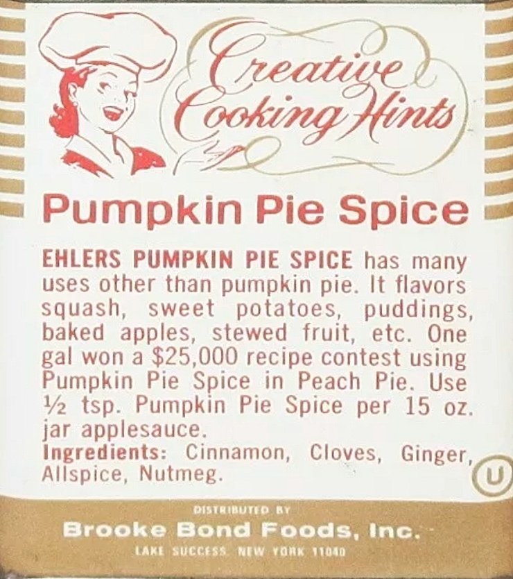 Pumpkin pie spice tips (Ehlers, 57¢)