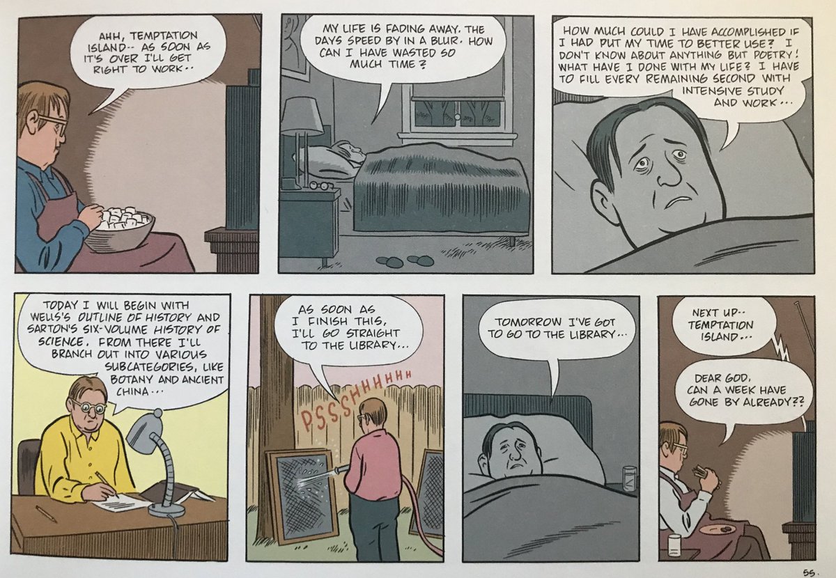 Ice Haven by Daniel Clowes - My memory of reading this back in high school was that it was too ironic for me, but now I see it’s actually pretty genuine. Some really good stuff and Clowes never loses the thread of all these different stories.