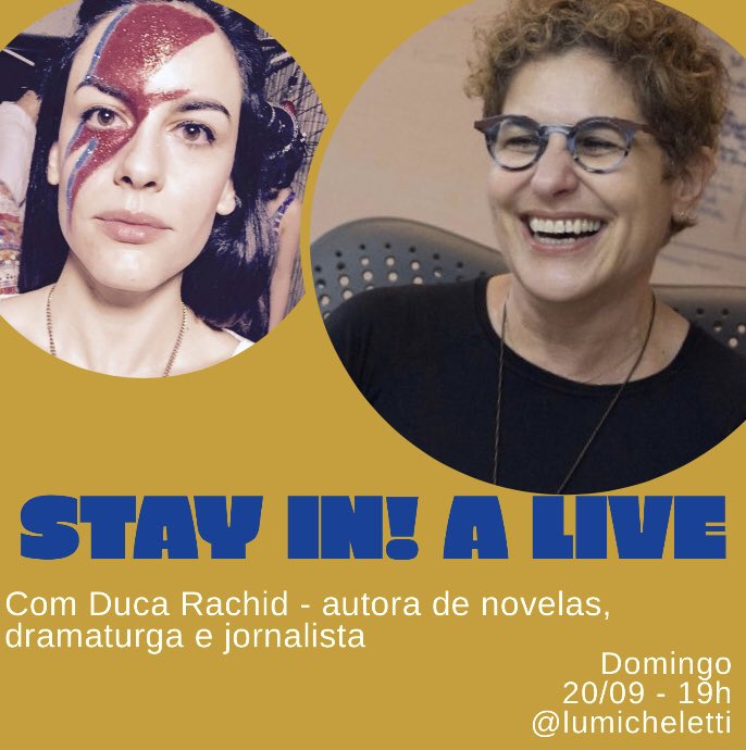 Hoje tem mais uma autora na live! A super Duca Rachid vem falar sobre seus processos criativos, hj 19h no meu insta <a href="/lumicheletti/">Luisa Micheletti</a>