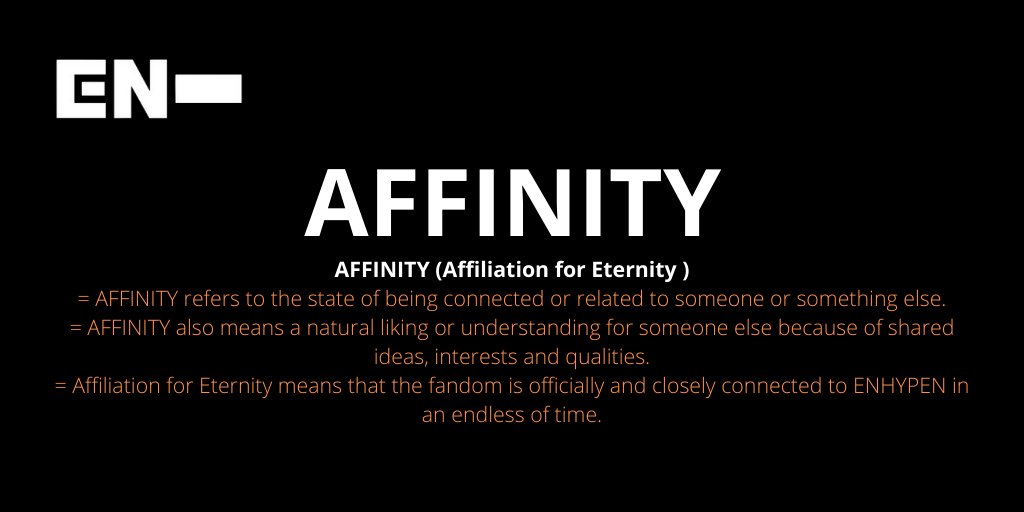 [ #ENHYPEN FAN CLUB NAME SUBMISSIONS THREAD]Here are 4 of the names you guys submitted to our tracker!AFFINITYAFFINITY (Affiliation for Eternity)aioniaArtem @ENHYPEN  @ENHYPEN_members  #ENHYPEN_FandomName