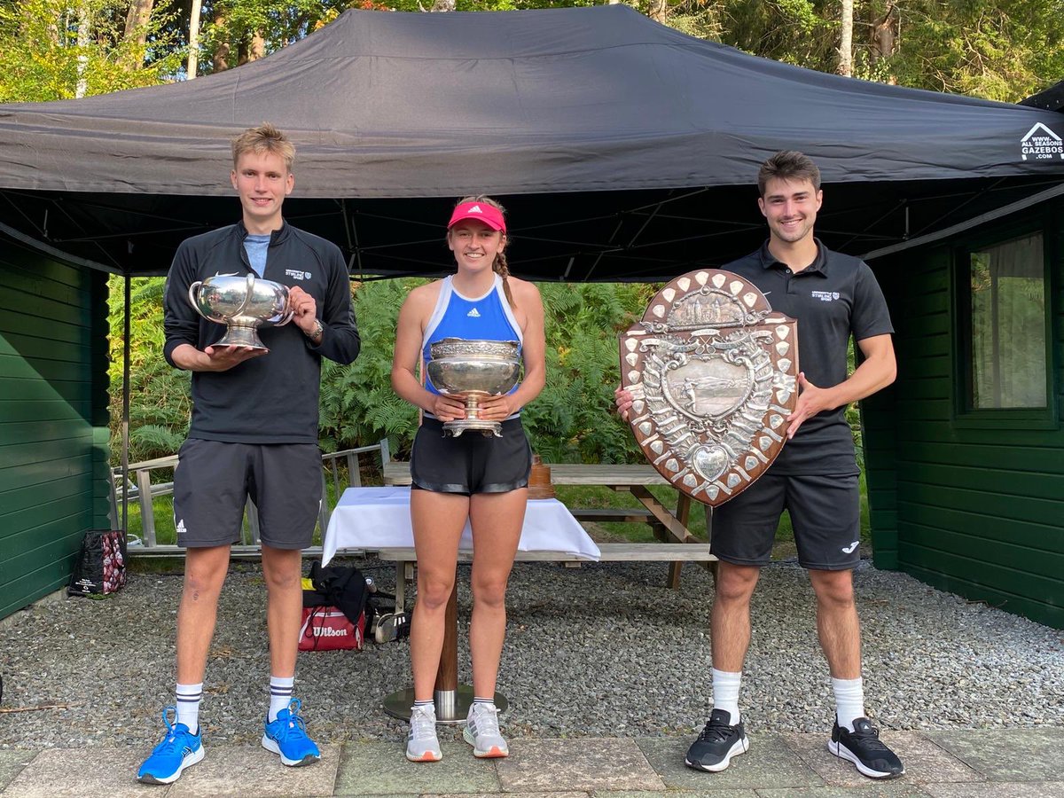 Well Done to all University of Stirling players that took part in the Highland Tennis Championships ☀️🎾 🥇Scott Duncan 🥈Calum MacGeoch 🥇Kirsty Robertson 🥇Scott Duncan & James MacKinlay 🥈Calum MacGeoch & Euan McIntosh 🥇James MacKinlay & Ali Collins