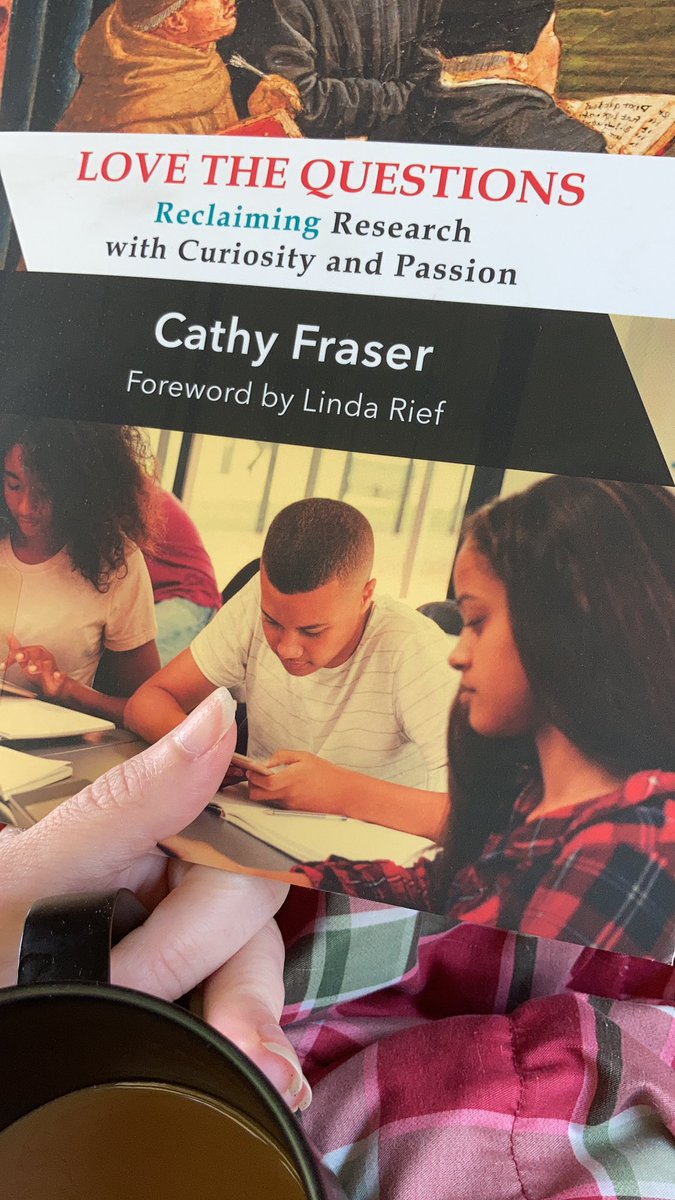 KatieRainer1's tweet photo. Beautiful morning for some professional reading. I know I’m a skilled researcher, but teaching research is a challenge I’ve been fascinated with for over 15 years of teaching. Already loving this book! Can’t wait to dig in with students this year! #LovetheQuestions @cfraser150 https://t.co/ijXYO52rwy