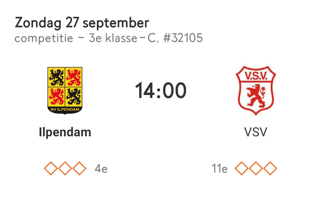 Volgende week spelen we thuis. Het kermis weekend, zonder kermis... Kan het daaraan in ieder geval niet liggen. Geven we de mooie atray van vandaag ook een goed vervolg. Kom kijken!  Voetbal.nl Wedstrijddetails