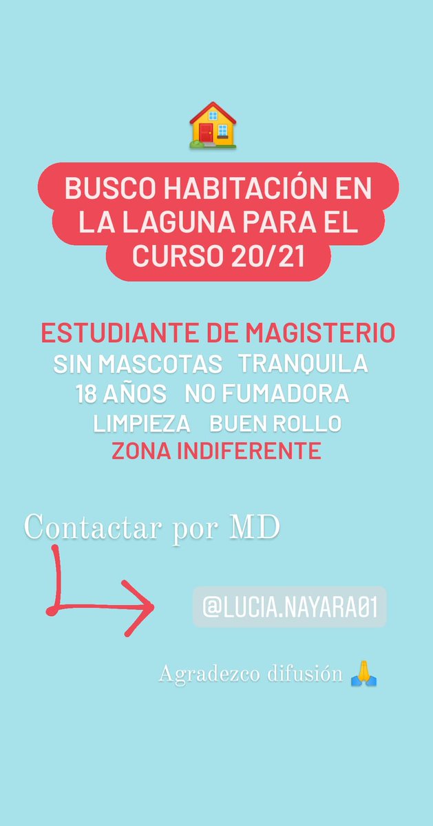 Yanirarguez's tweet photo. Mi hermana @Lurguez3 busca piso urgente en La Laguna ⚠️ Contactar por MD. Agradecemos difusión 🙏 https://t.co/4ZstnBdBf7