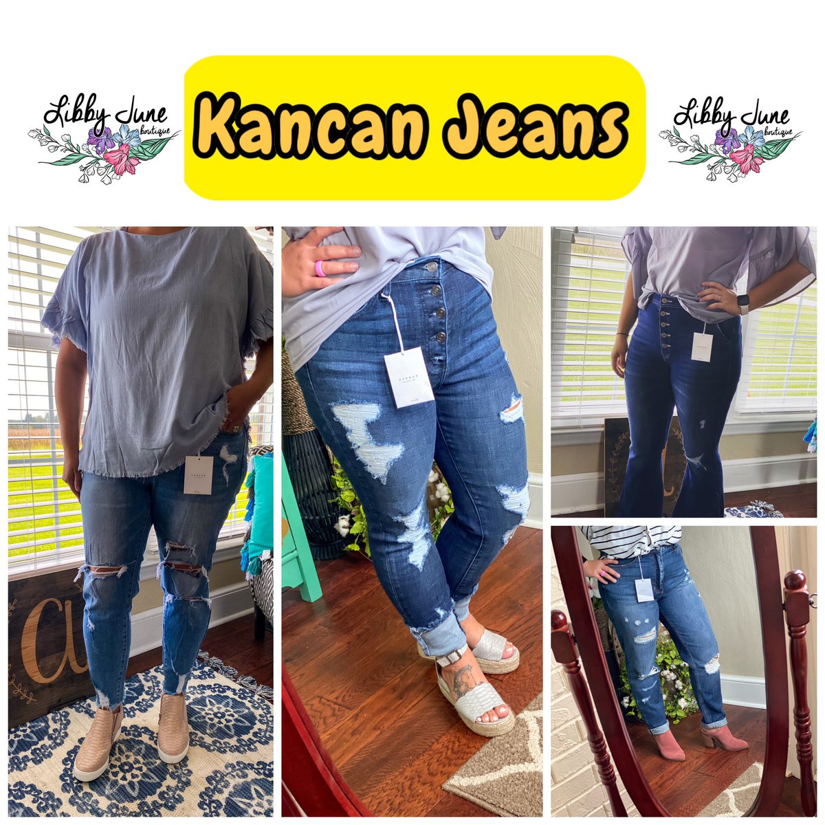 shoplibbyjune's tweet photo. •••Molly Flare Jeans: 1/24, 3/25, 5/26, 7/27
•••Missy Ankle Skinny Jeans: 5/26, 7/27, 9/28, and 11/29. 
•••Mallory Relaxed Fit Jeans: 7/29, 9/28, 11/29, 13/30. 
••• Kimberly Jeans (Curvy): One XL- Approx- 14, and One 2X-Approx a 16! https://t.co/u17ilYNTxx