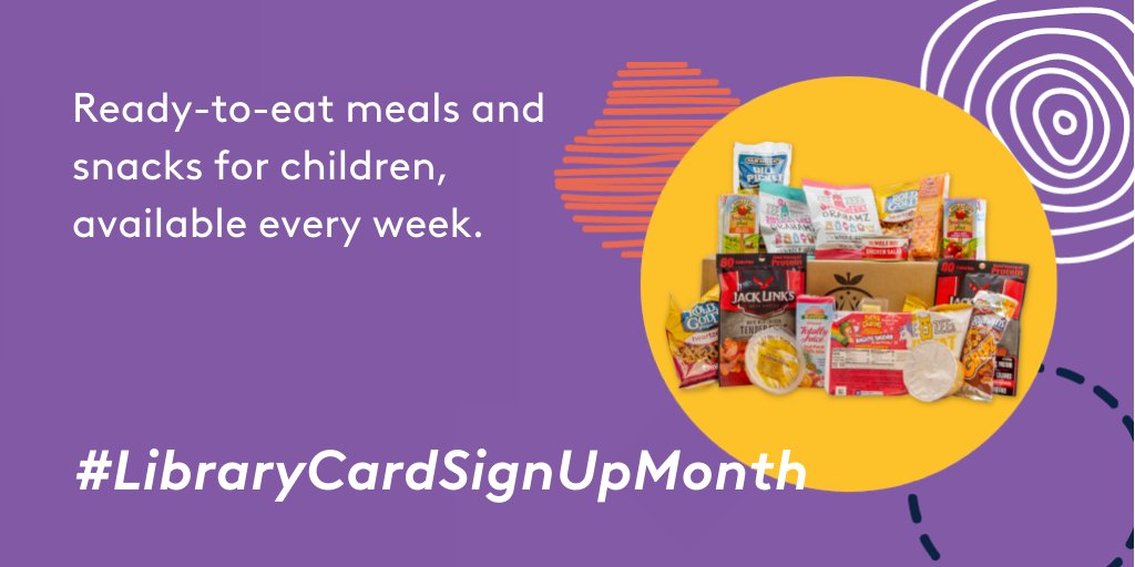 7 meals and snacks for kids, available every week.  #LibraryCardSignUpMonth  https://cinlib.org/35QBQ4v 
