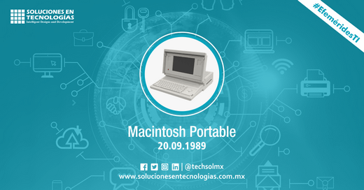 techsolmx's tweet photo. Un día como hoy (20/09/1989): Apple lanzaba su Macintosh Portable, su primer ordenador portátil, utilizado para enviar el primer correo electrónico desde el espacio, en agosto de 1991. https://t.co/X03rqGL4wu

#SomosSoluciones #EfeméridesTI #Apple #MacintoshPortable #Tecnologías https://t.co/JcA4UOW1Pq