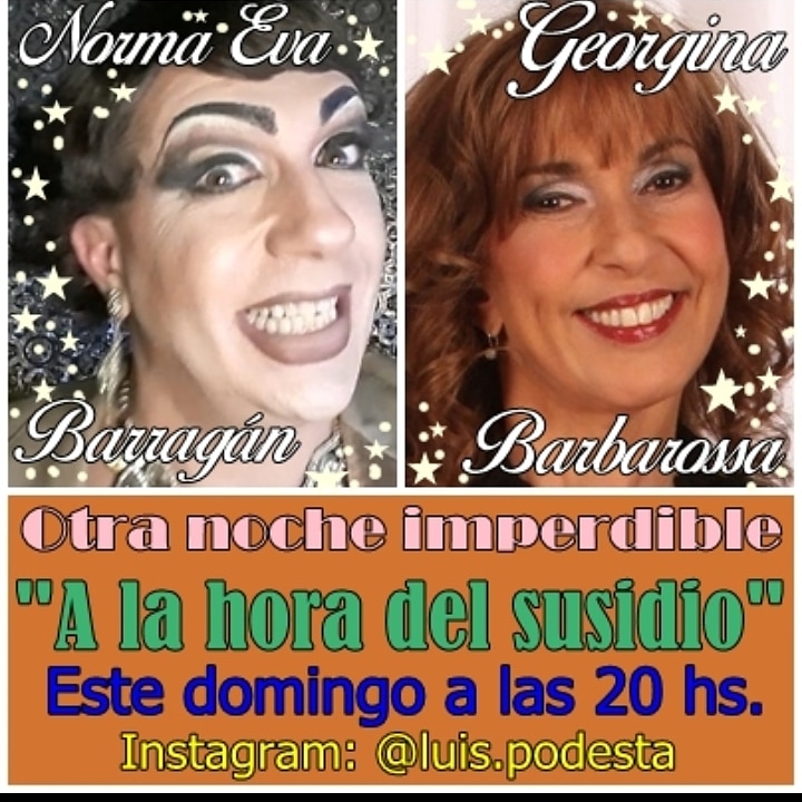 ESTA NOCHE!!!! CONECTATE CON NORMA EVA BARRAGAN Y SU GENIAL INVITADA: GEORGINA BARBAROSSA.  TE VAS A DIVERTIR MUCHISIMO!!!!