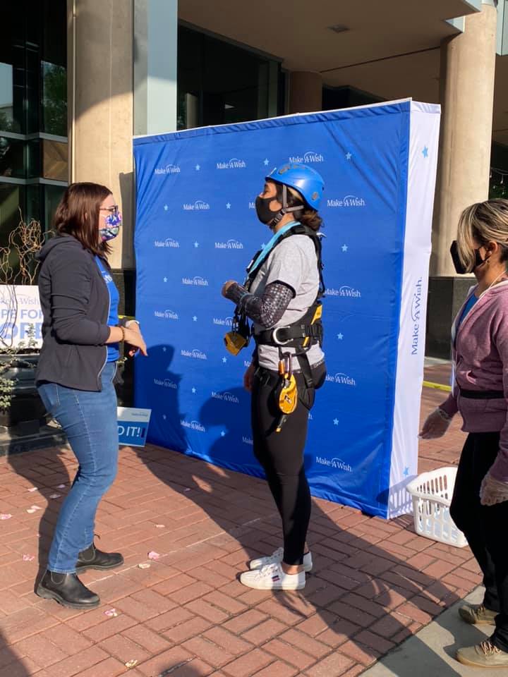 EHS_Alberta's tweet photo. HUGE pat on the back to a group of #yourEMS Emergency Communications Officers (ECO) from our southern #Alberta centre (9-1-1) for recently repelling from Sheraton Suites Calgary Eau Claire, as part of the @MakeAWishCA #RopeForHope, helping make wishes comes true. Way to go, team! https://t.co/eBZtKmzJlU
