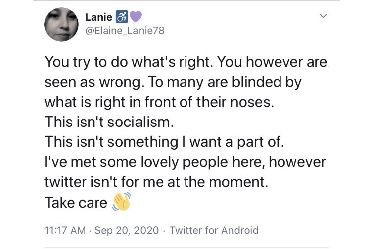 In her goodbye tweet, which lasted around 10 minutes she was telling us what socialism is, yet 2 weeks before the 2019 General Election she was joining in with the Corbyn smears! Socialist my “minging arse”. 8/12
