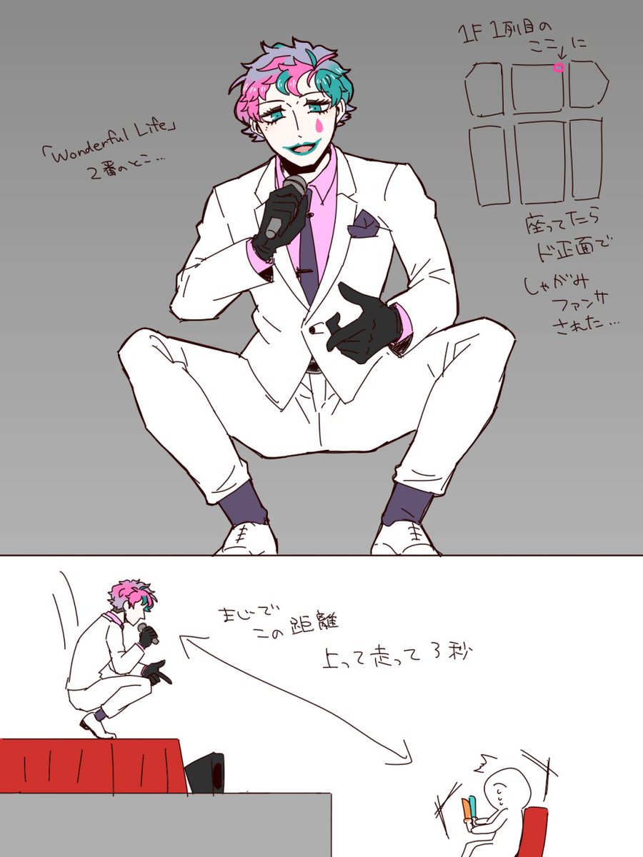 ほんとだもん!ほんとにピエロ目の前でしゃがんでこっち見たもん!嘘じゃないもん! 