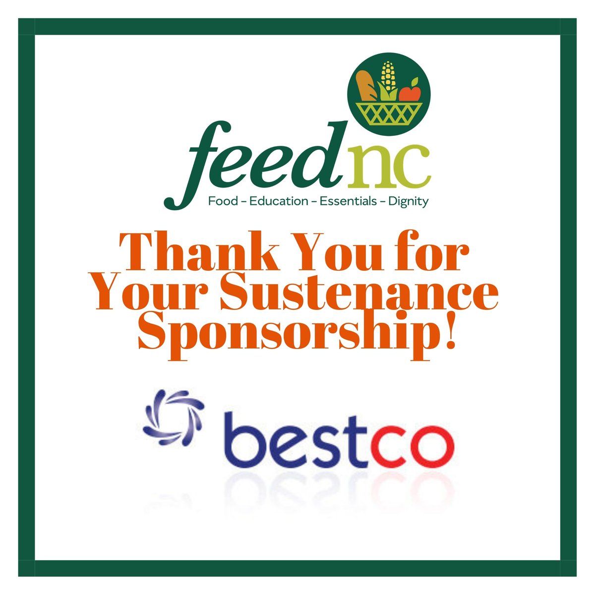 FeedNCorg's tweet photo. #Bestco coming in clutch this year with their donation to our #NoLobsterLobsterFest as a #SustenaceSponsor! Thank you so much for your incredible support! https://t.co/cYx5TvS0fa