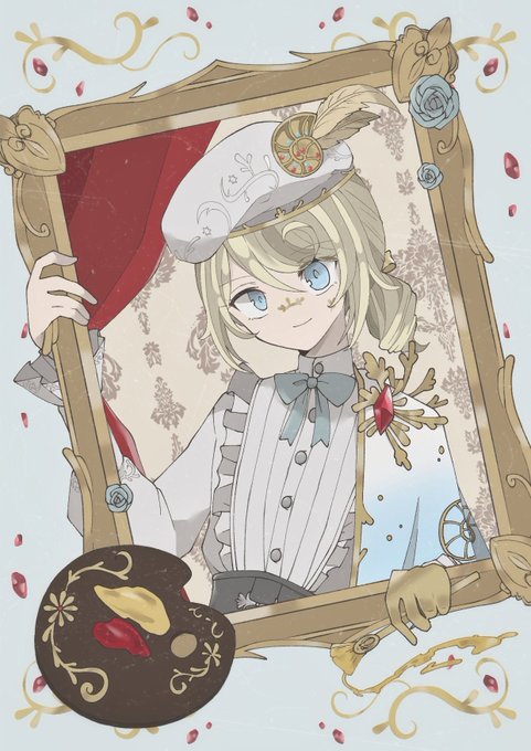 「blonde hair picture frame」 illustration images(Popular)