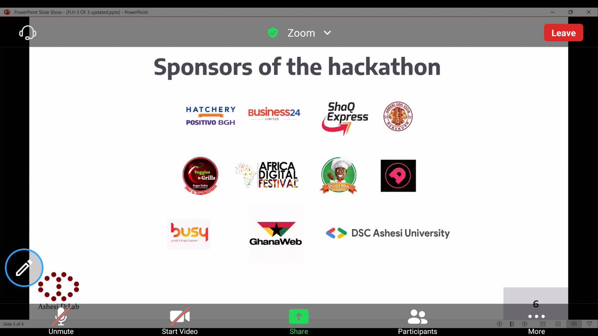 AshesiDesign's tweet image. A big thank you to our sponsors for this hackathon.

#dlabhacks
#FutureLearningHack
#VirtualHackathon
#DesignThinking
#OnlineLearning
#TheNextBigThing
#IdeaChallenge
#SolutionPitch
#AshesiDLab
#ashesientship