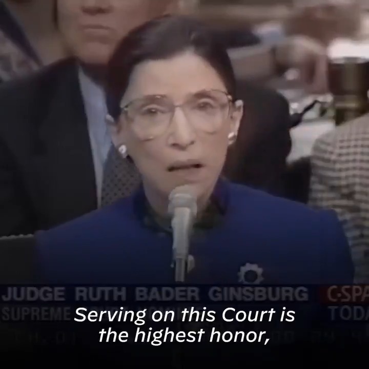 Joe Biden (@JoeBiden) on Twitter photo 2020-09-20 15:31:00 It was my honor to preside over Justice Ginsburg’s confirmation hearings, and to support her accession to the Supreme Court. Her opinions, and her dissents, will shape the basis of our law for generations to come — and we’ll be a more just and equal nation because of it. It was my honor to preside over Justice Ginsburg’s confirmation hearings, and to support her accession to the Supreme Court. Her opinions, and her dissents, will shape the basis of our law for generations to come — and we’ll be a more just and equal nation because of it.