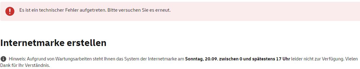 0x378's tweet photo. @deutschepost : Habt ihr die #internetmarke kaputtgepatcht? https://t.co/ZaVeiDdX5N